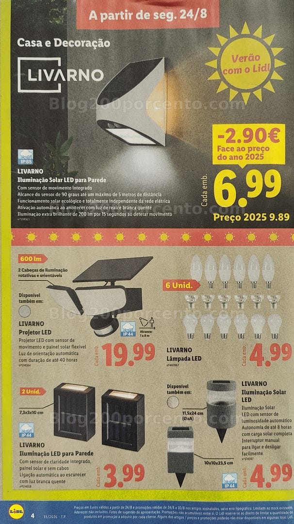 Antevisão Folheto LIDL Bazar Promoções de 24 agosto a 3 setembro