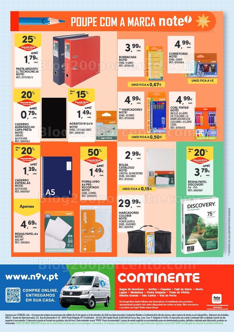 Antevisão Folheto CONTINENTE Açores Regresso às Aulas Promoções de 25 agosto a 21 setembro