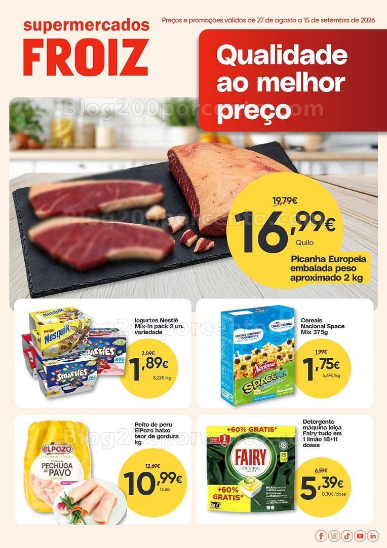 Antevisão Folheto FROIZ Promoções de 27 agosto a 15 setembro