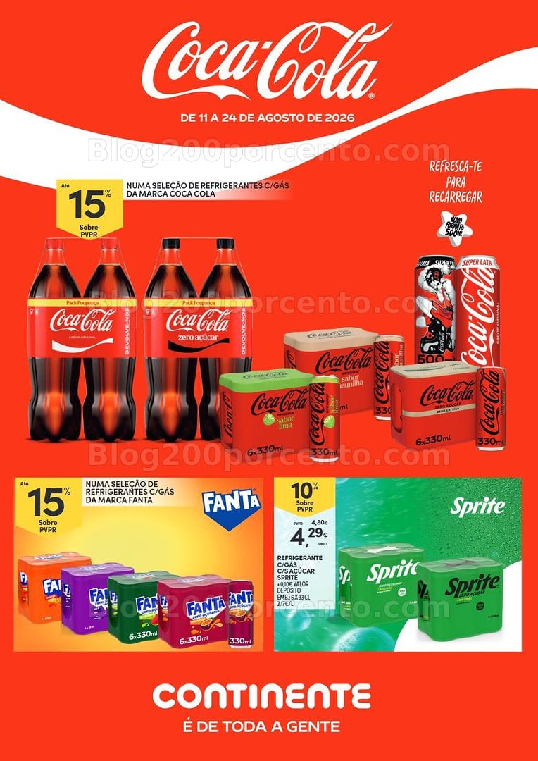 Antevisão Folheto CONTINENTE Açores Bebidas Promoções de 11 a 24 agosto