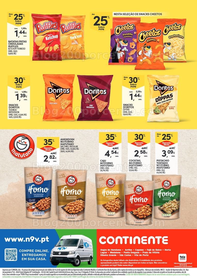 Antevisão Folheto CONTINENTE Açores Bebidas Promoções de 11 a 24 agosto