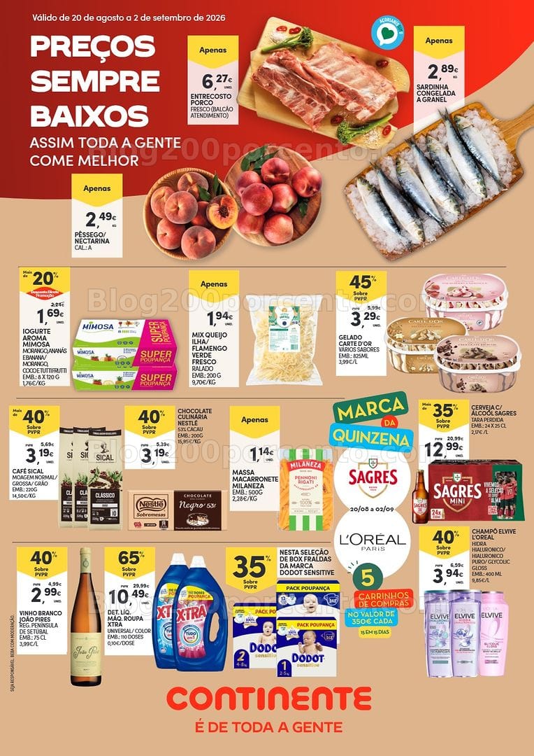 Antevisão Folheto CONTINENTE Açores Promoções de 20 agosto a 2 setembro