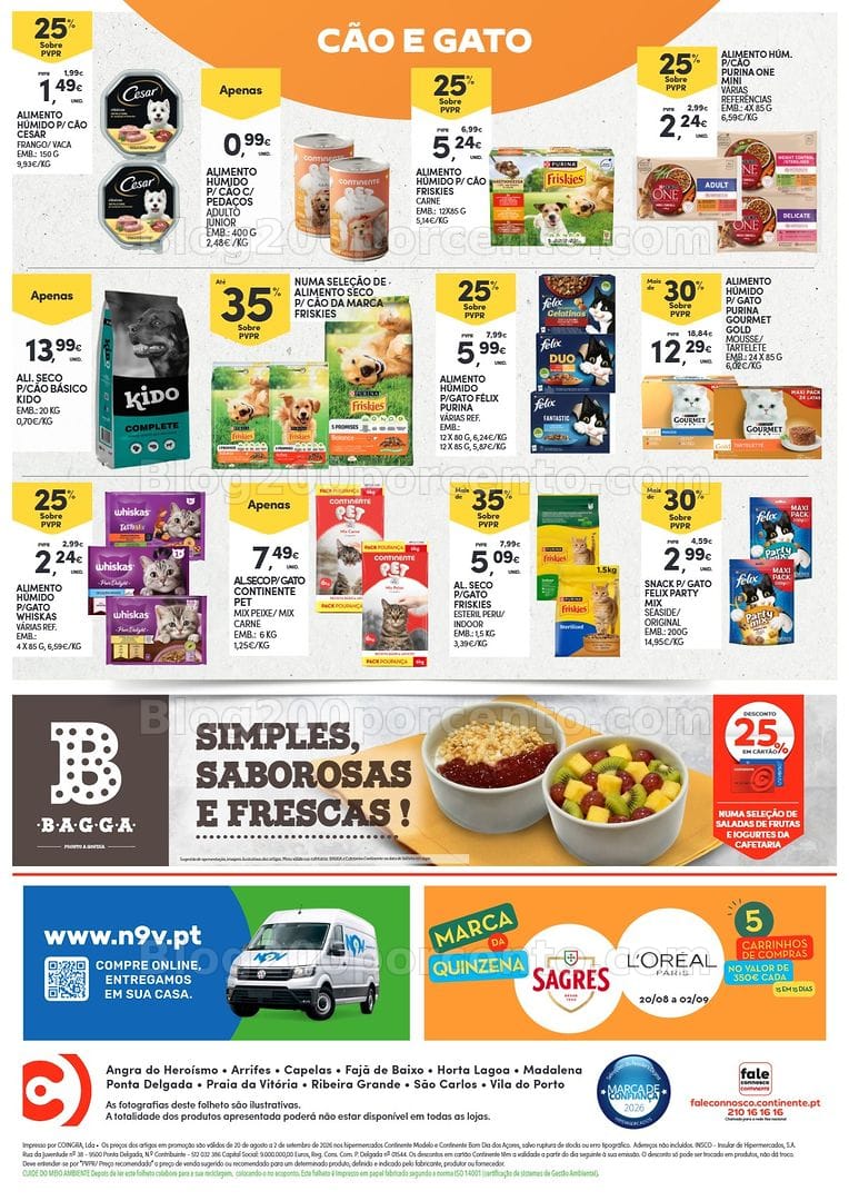 Antevisão Folheto CONTINENTE Açores Promoções de 20 agosto a 2 setembro