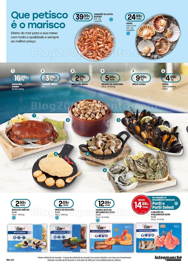 Antevisão Folheto INTERMARCHÉ Especial Mariscos Promoções de 13 a 26 agosto