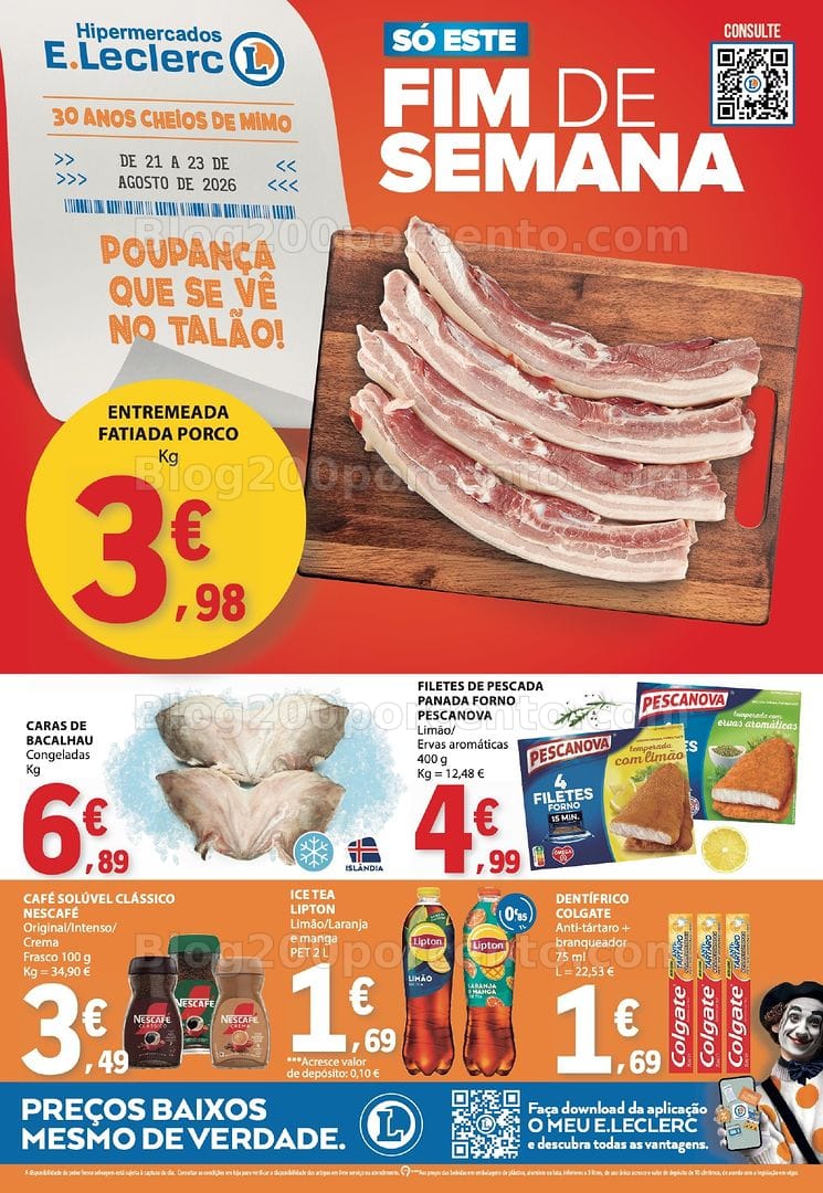 Antevisão Folheto E-LECLERC Fim de Semana Promoções de 21 a 23 agosto