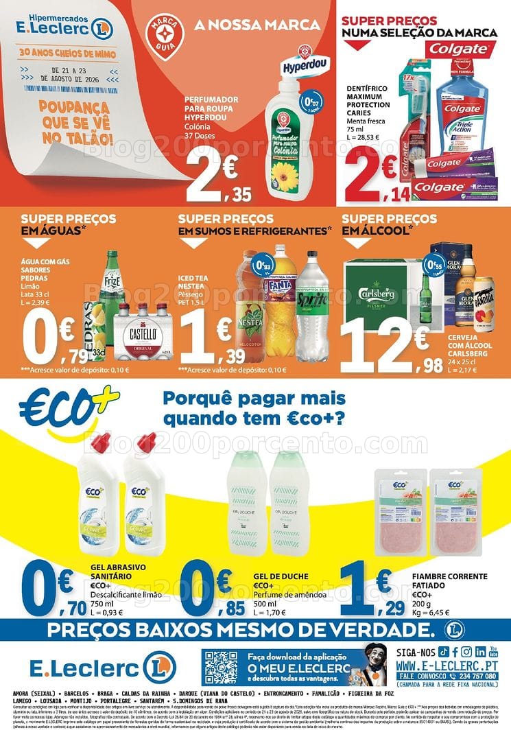 Antevisão Folheto E-LECLERC Fim de Semana Promoções de 21 a 23 agosto