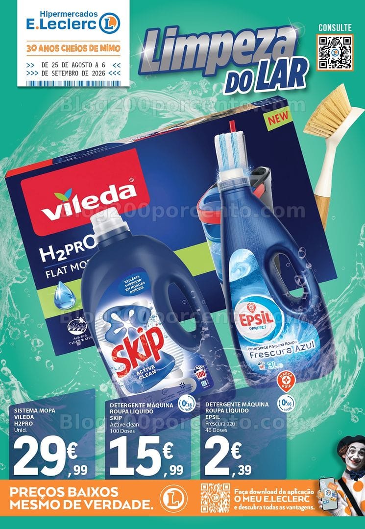 Antevisão Folheto E-LECLERC Feira da Limpeza Promoções de 25 agosto a 6 setembro