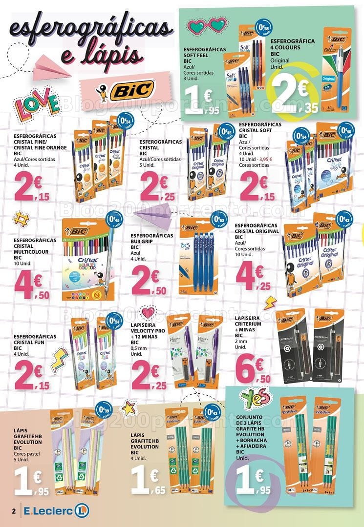 Antevisão Folheto E-LECLERC Regresso às Aulas Promoções de 25 agosto a 13 setembro