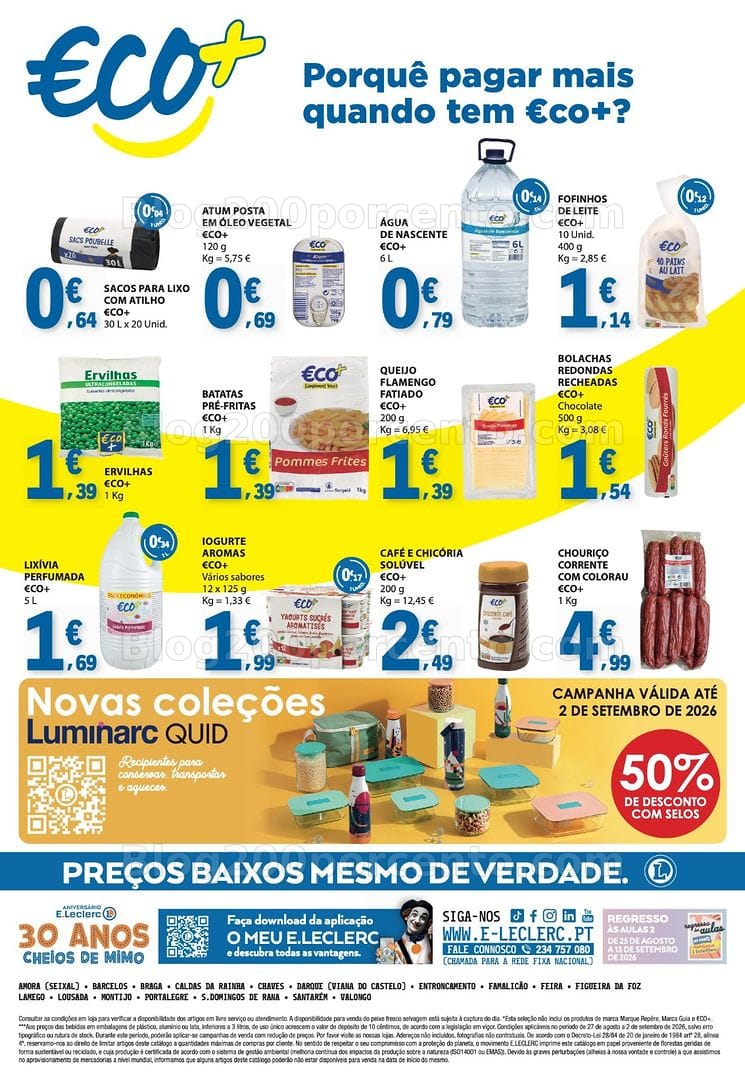 Antevisão Folheto E-LECLERC Promoções de 27 agosto a 2 setembro