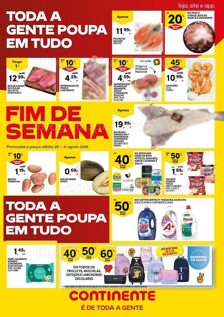 Antevisão Folheto CONTINENTE Promoções Fim de Semana - 28 a 31 agosto