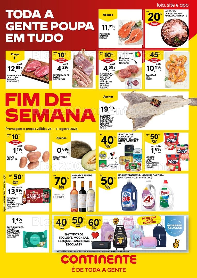 Antevisão Folheto CONTINENTE Promoções Fim de Semana - 28 a 31 agosto