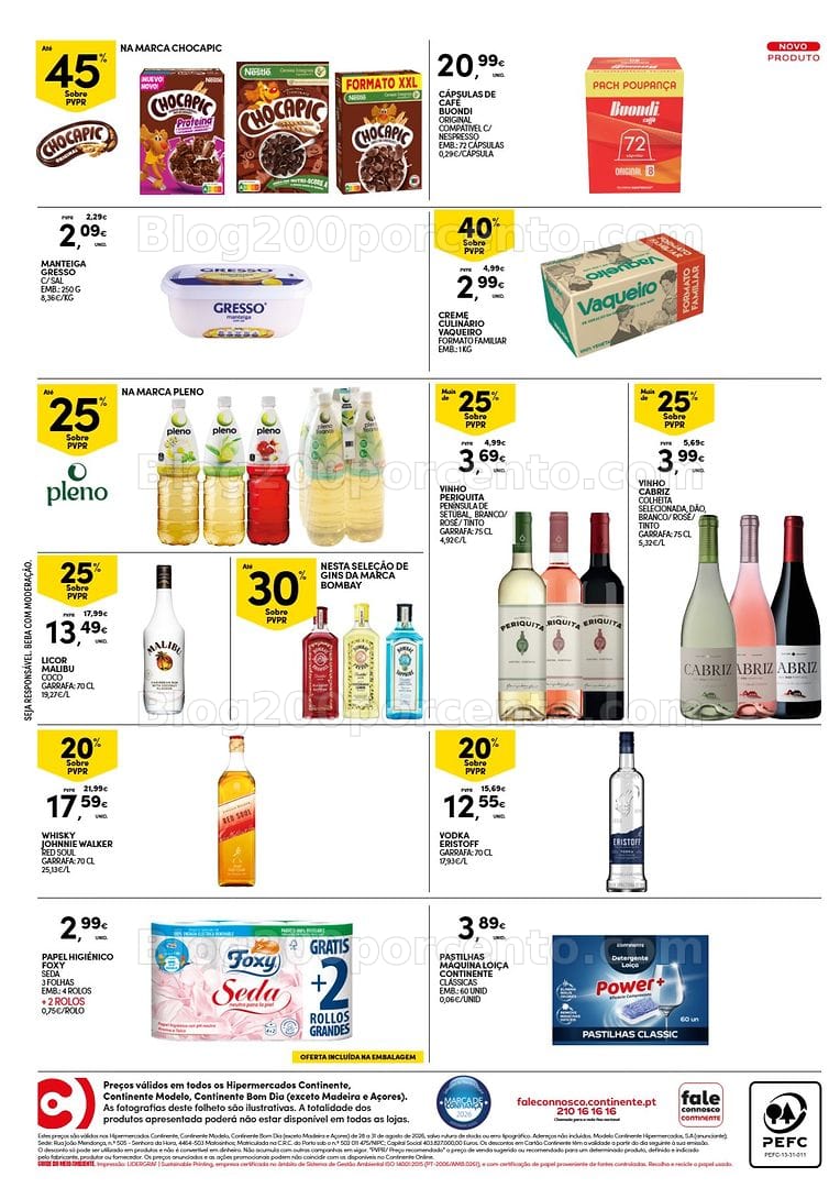 Antevisão Folheto CONTINENTE Promoções Fim de Semana - 28 a 31 agosto