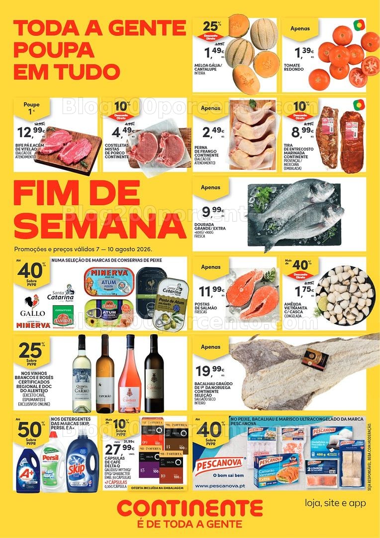 Antevisão Folheto CONTINENTE Promoções Fim de Semana - 7 a 10 agosto - Edição Digital