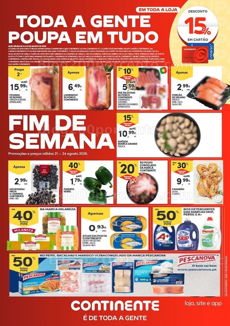 Antevisão Folheto CONTINENTE Promoções Fim de Semana - 21 a 24 agosto - Edição Digital