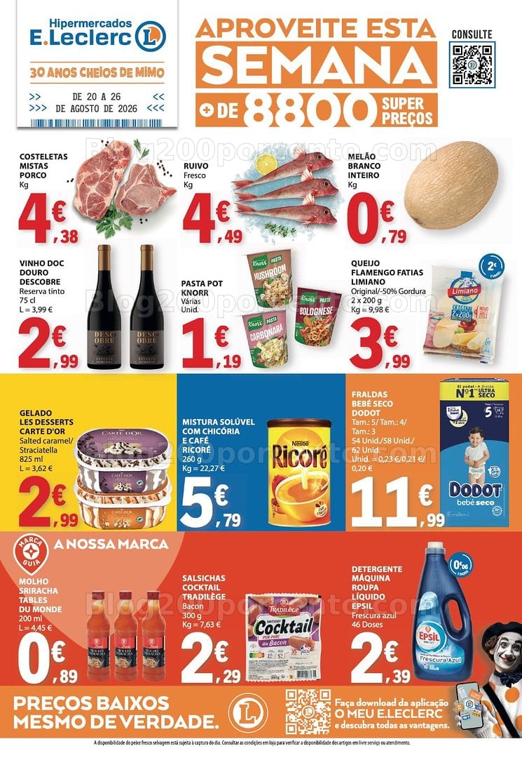 Antevisão Folheto E-LECLERC Promoções de 20 a 26 agosto