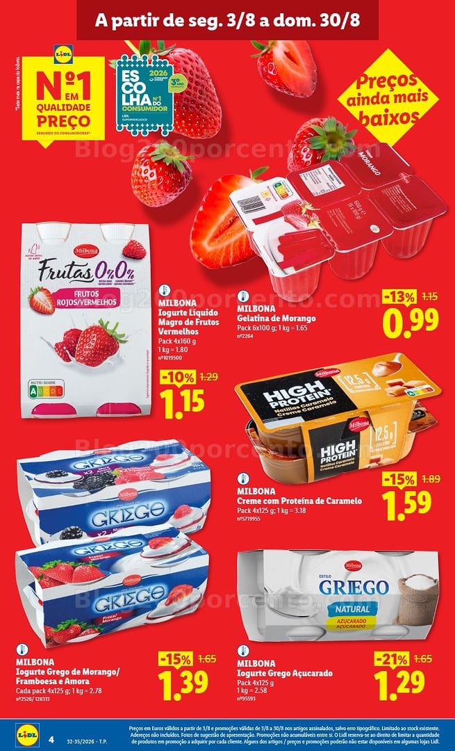 Antevisão Folheto LIDL Baixa de preços Promoções de 3 a 30 agosto