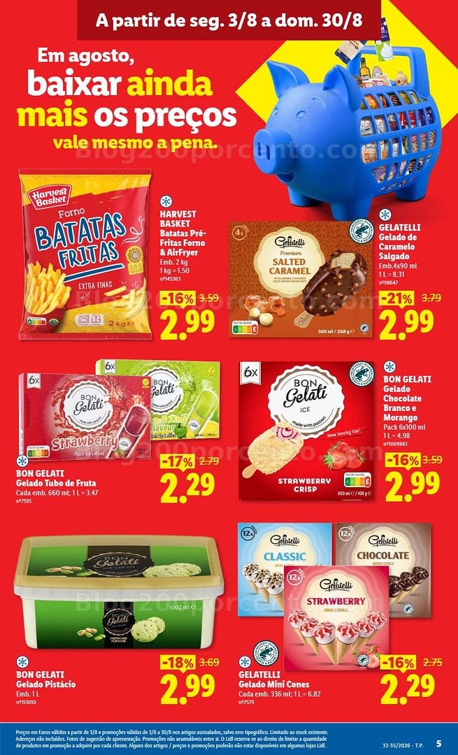 Antevisão Folheto LIDL Baixa de preços Promoções de 3 a 30 agosto