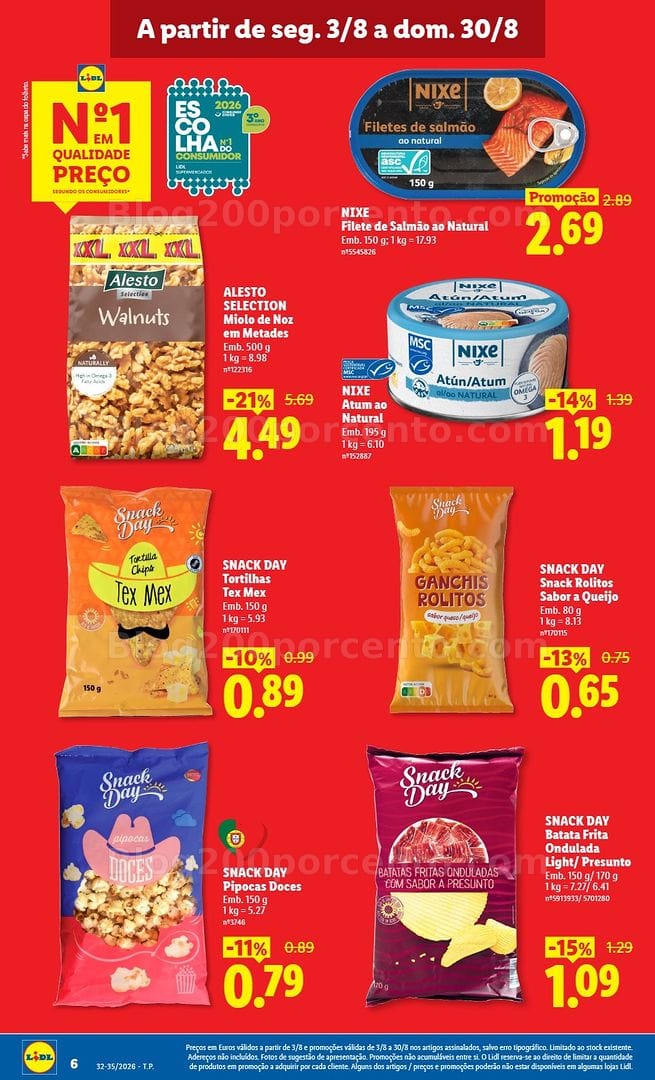Antevisão Folheto LIDL Baixa de preços Promoções de 3 a 30 agosto
