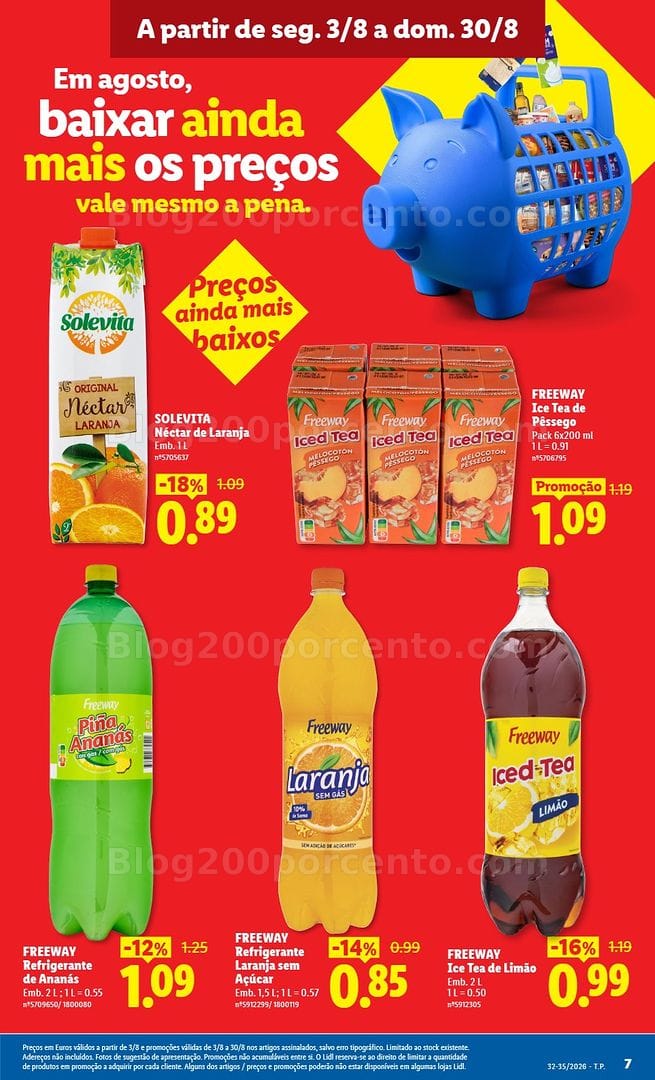 Antevisão Folheto LIDL Baixa de preços Promoções de 3 a 30 agosto