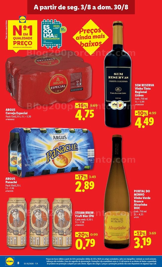 Antevisão Folheto LIDL Baixa de preços Promoções de 3 a 30 agosto