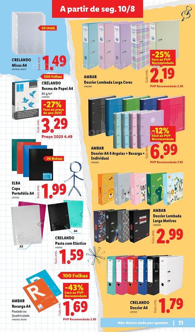 Antevisão Folheto LIDL Especial Regresso às Aulas Promoções a partir de 10 agosto e 7 setembro