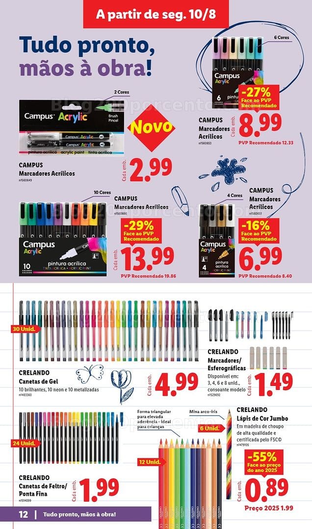 Antevisão Folheto LIDL Especial Regresso às Aulas Promoções a partir de 10 agosto e 7 setembro