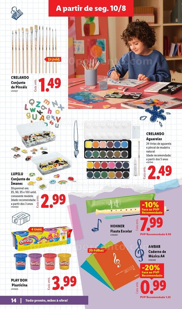 Antevisão Folheto LIDL Especial Regresso às Aulas Promoções a partir de 10 agosto e 7 setembro