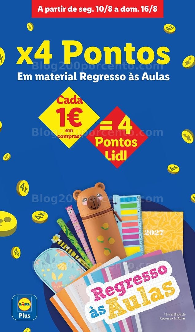 Antevisão Folheto LIDL Especial Regresso às Aulas Promoções a partir de 10 agosto e 7 setembro