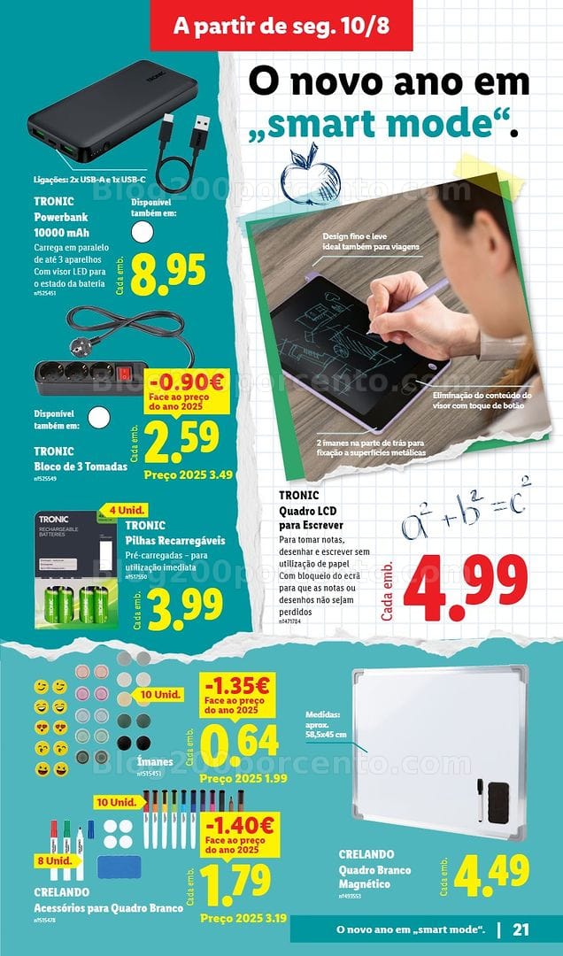 Antevisão Folheto LIDL Especial Regresso às Aulas Promoções a partir de 10 agosto e 7 setembro