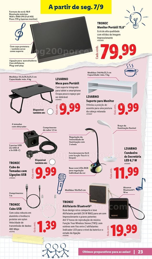 Antevisão Folheto LIDL Especial Regresso às Aulas Promoções a partir de 10 agosto e 7 setembro