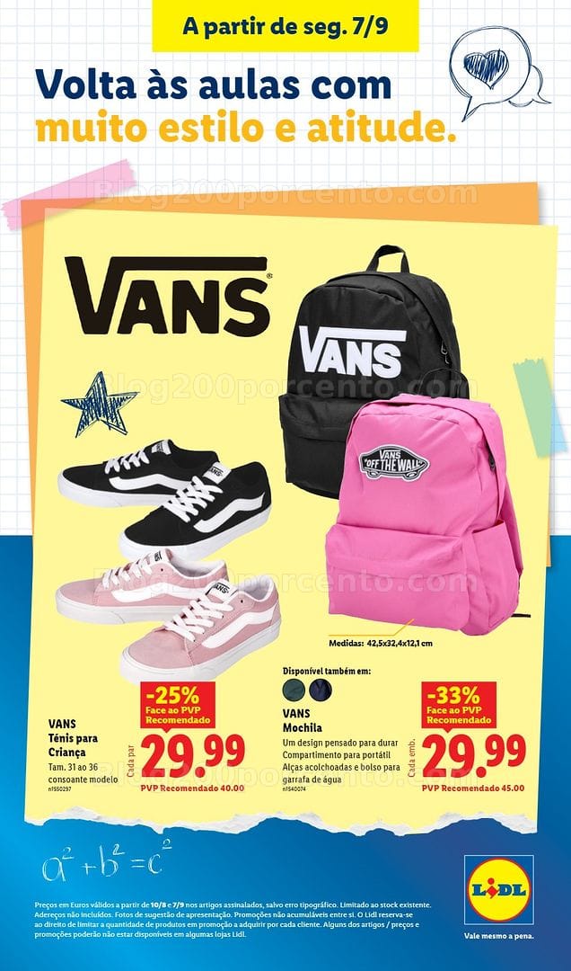 Antevisão Folheto LIDL Especial Regresso às Aulas Promoções a partir de 10 agosto e 7 setembro