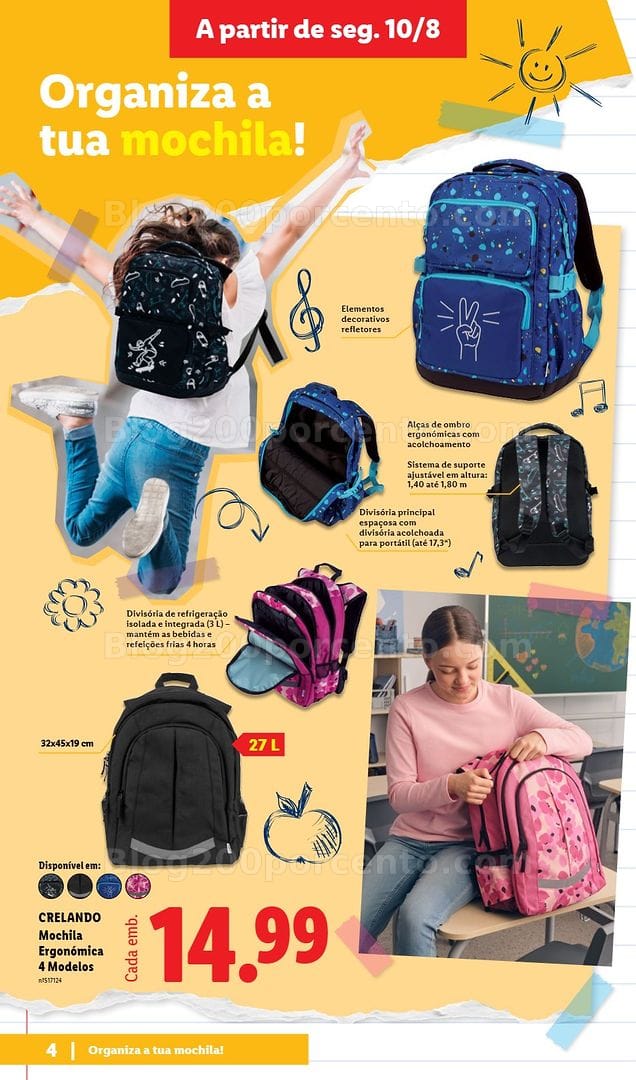 Antevisão Folheto LIDL Especial Regresso às Aulas Promoções a partir de 10 agosto e 7 setembro
