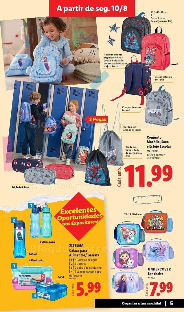 Antevisão Folheto LIDL Especial Regresso às Aulas Promoções a partir de 10 agosto e 7 setembro