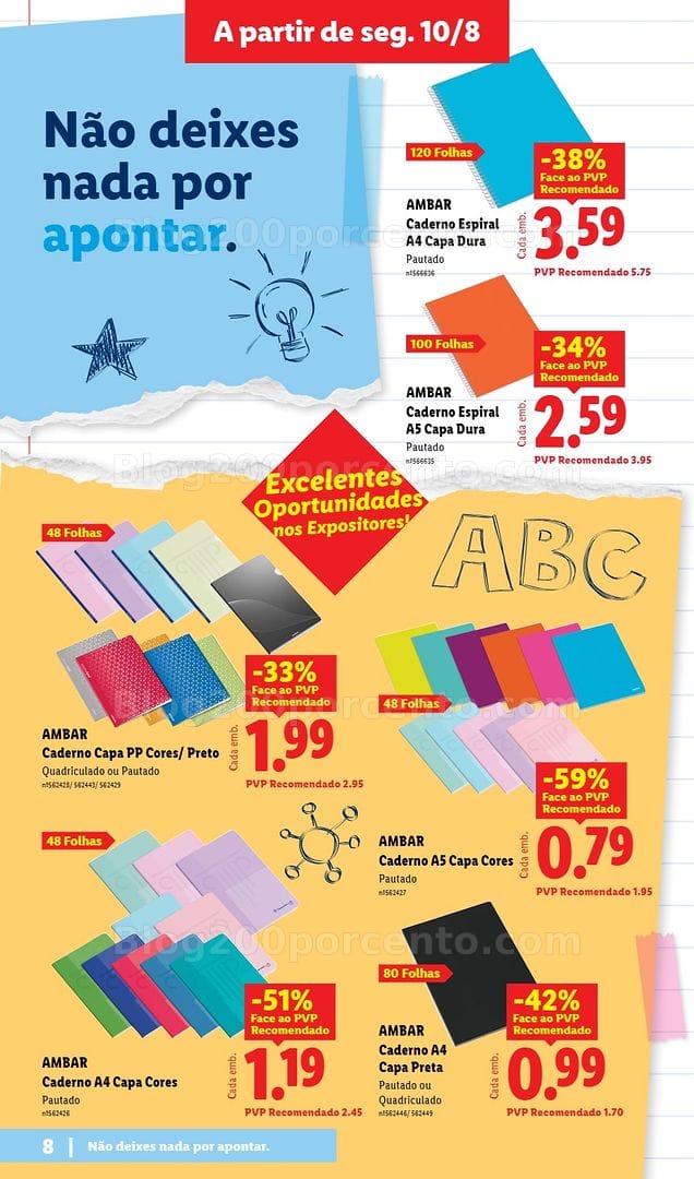 Antevisão Folheto LIDL Especial Regresso às Aulas Promoções a partir de 10 agosto e 7 setembro