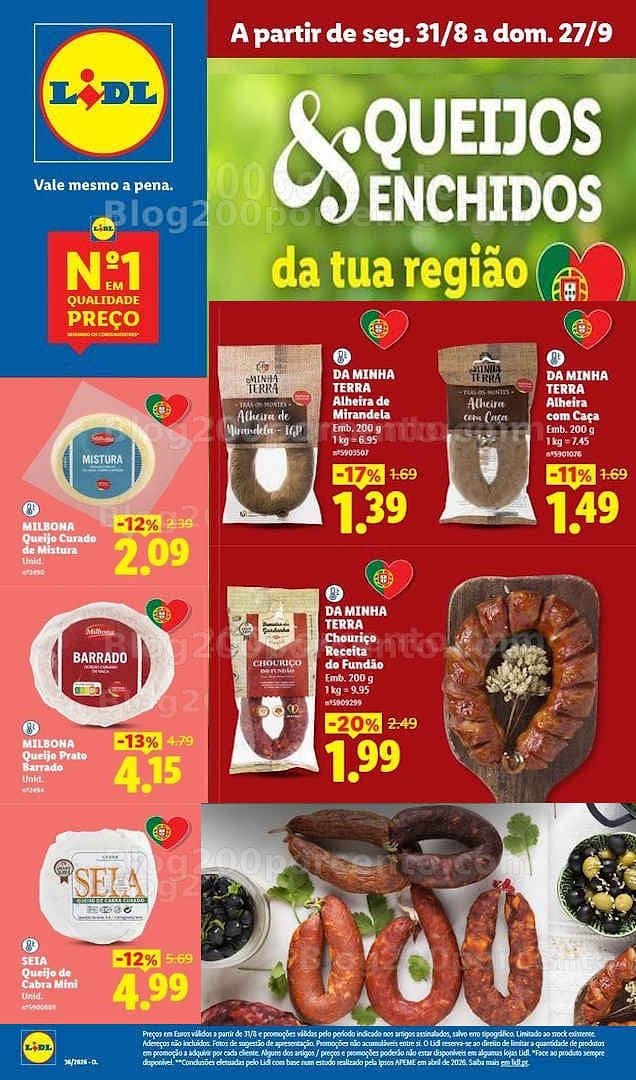 Antevisão Folheto LIDL Especial QEV - Queijos e Enchidos Promoções de 31 agosto a 27 setembro