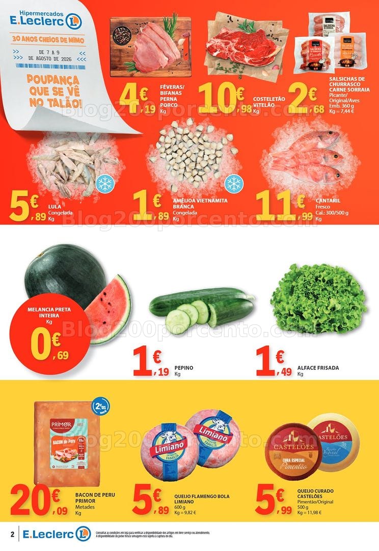Antevisão Folheto E-LECLERC Promoções Fim de Semana - 7 a 9 agosto
