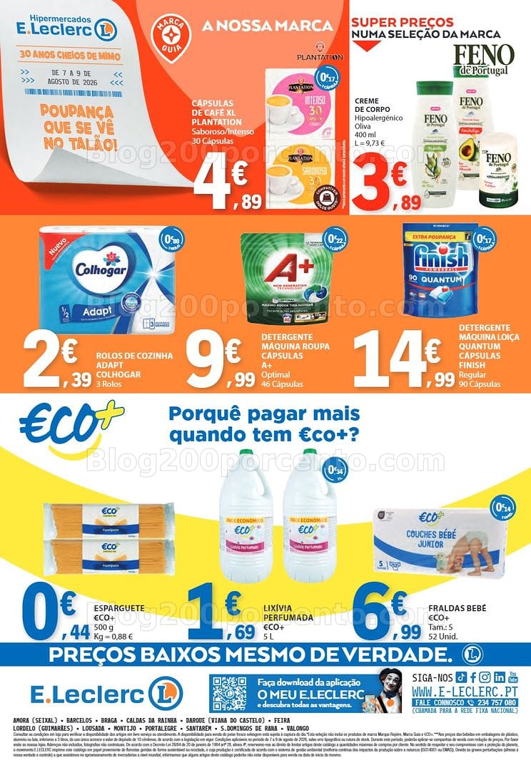 Antevisão Folheto E-LECLERC Promoções Fim de Semana - 7 a 9 agosto