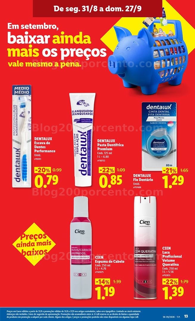 Antevisão Folheto LIDL Baixamos os Preços Promoções de 31 agosto a 27 setembro