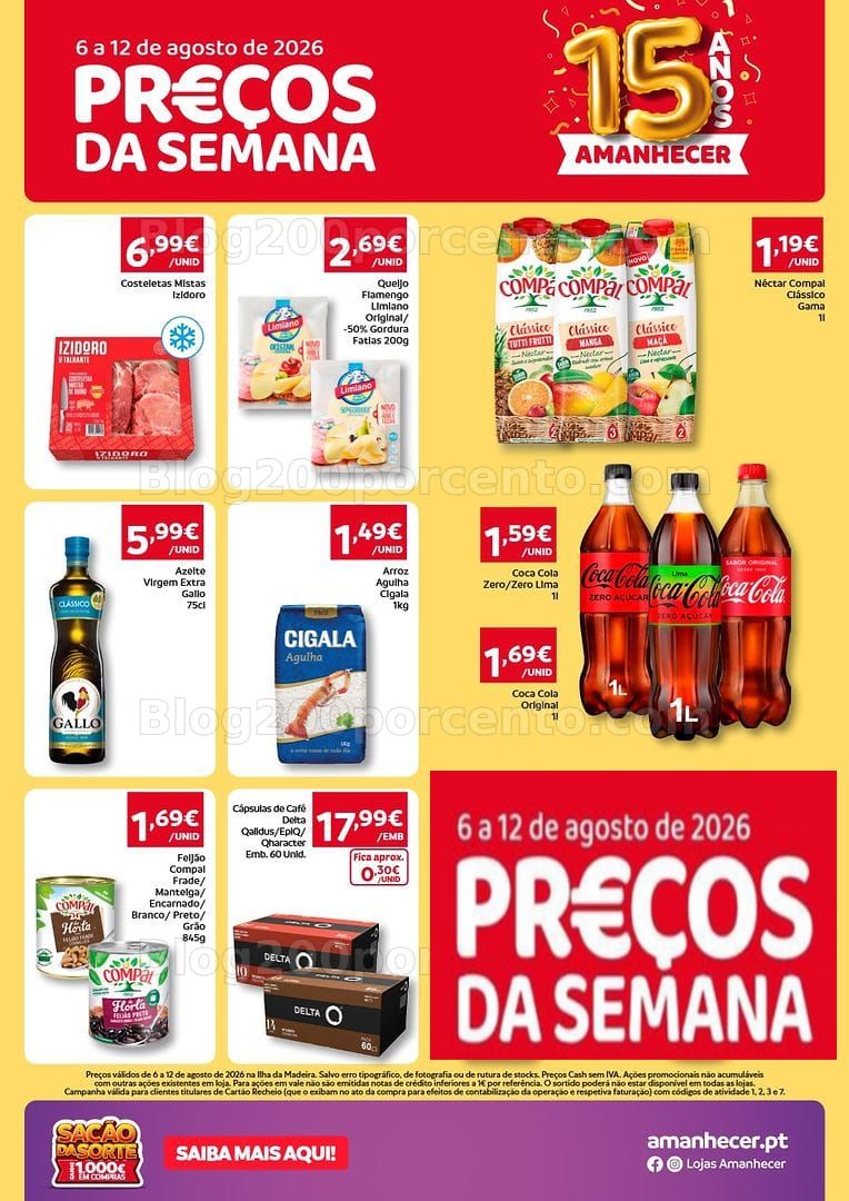 Antevisão Folheto AMANHECER Madeira Promoções de 6 a 12 agosto