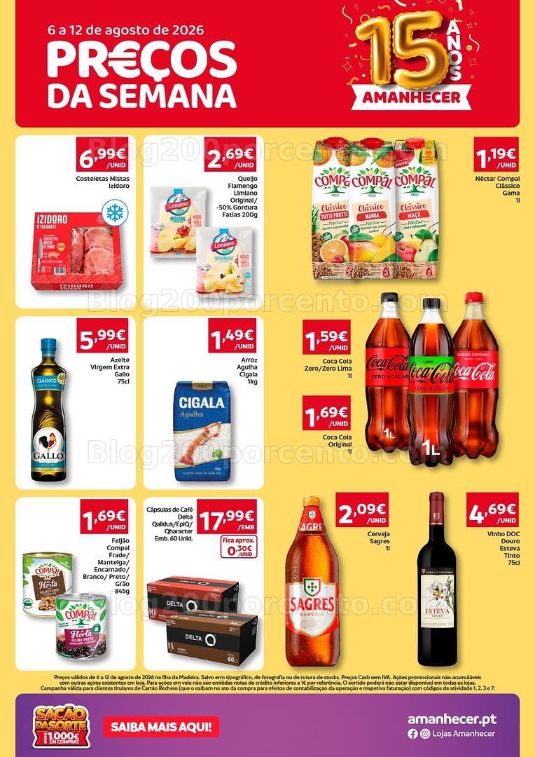 Antevisão Folheto AMANHECER Madeira Promoções de 6 a 12 agosto