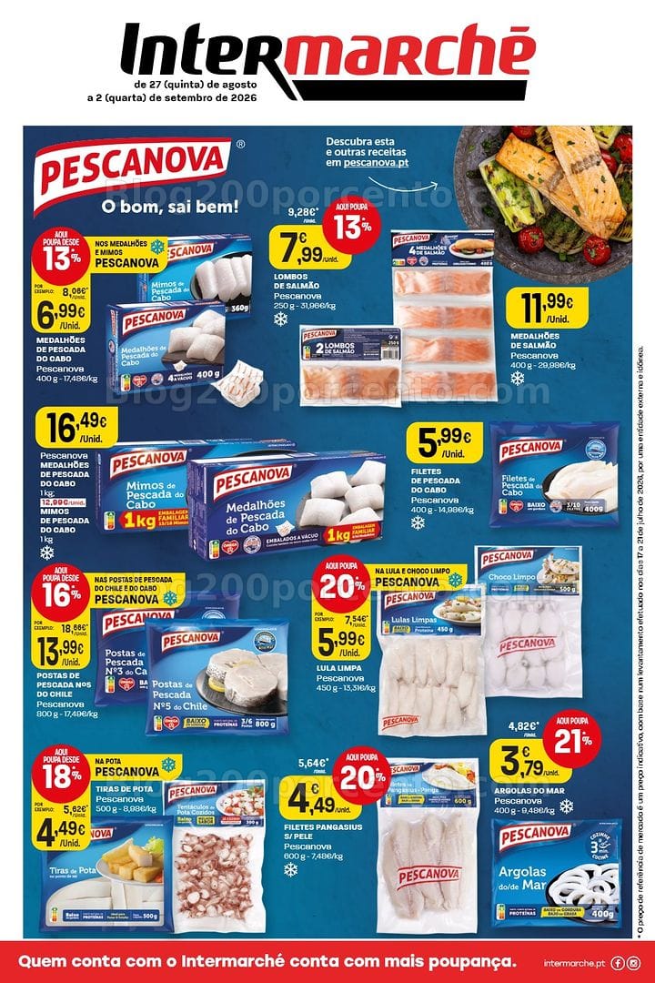 Antevisão Folheto INTERMARCHÉ Extra Pescanova Promoções de 27 agosto a 2 setembro