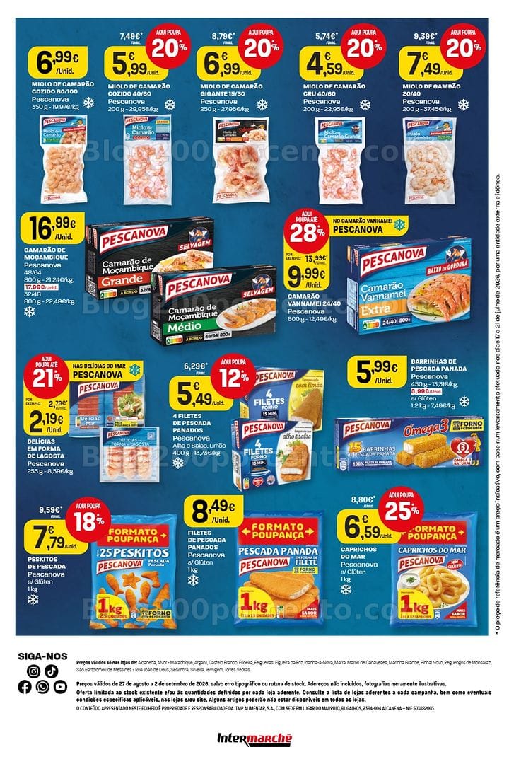 Antevisão Folheto INTERMARCHÉ Extra Pescanova Promoções de 27 agosto a 2 setembro