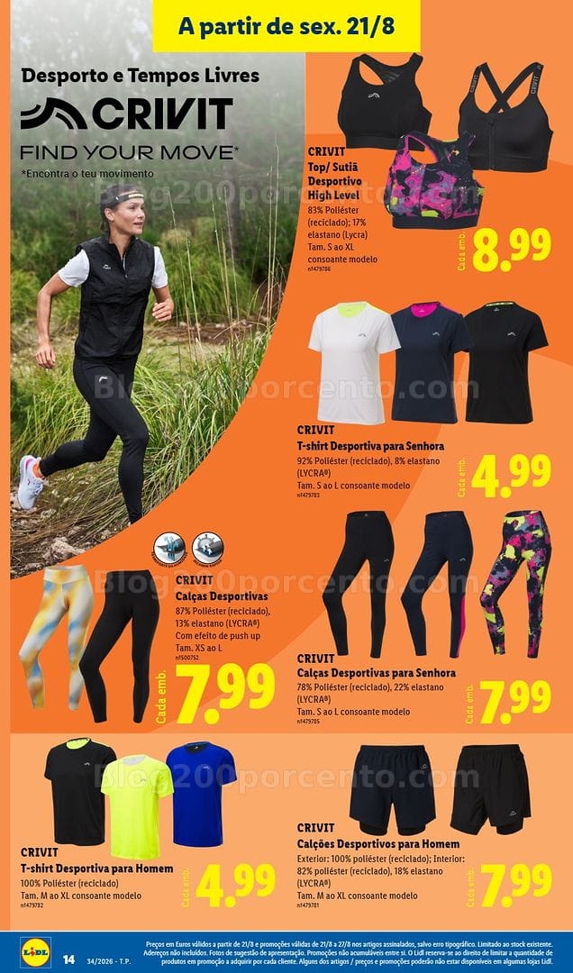 Antevisão Folheto LIDL Bazar Desporto e Tempos Livres Promoções de 21 a 27 agosto