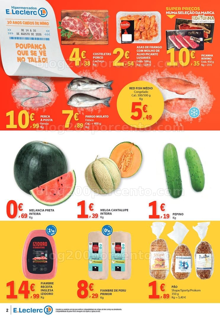 Antevisão Folheto E-LECLERC Promoções Fim de Semana - 14 a 16 agosto