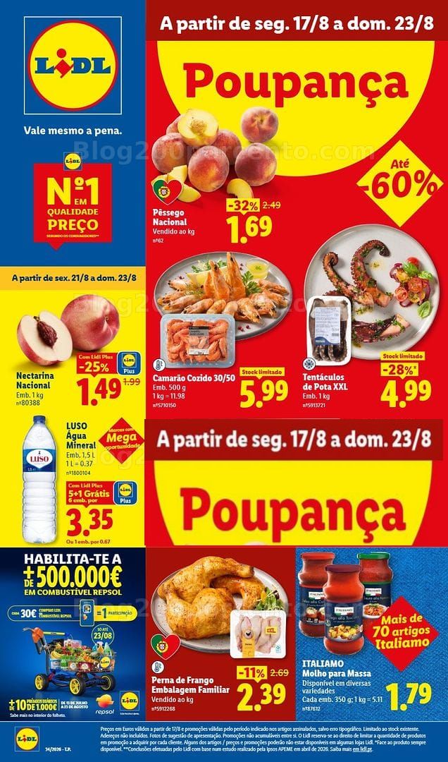 Antevisão Folheto LIDL Supermercado Promoções de 17 a 23 agosto - Edição Digital