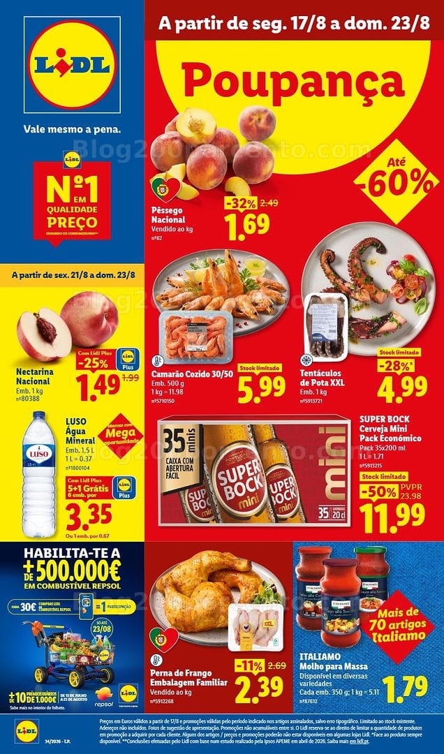 Antevisão Folheto LIDL Supermercado Promoções de 17 a 23 agosto - Edição Digital