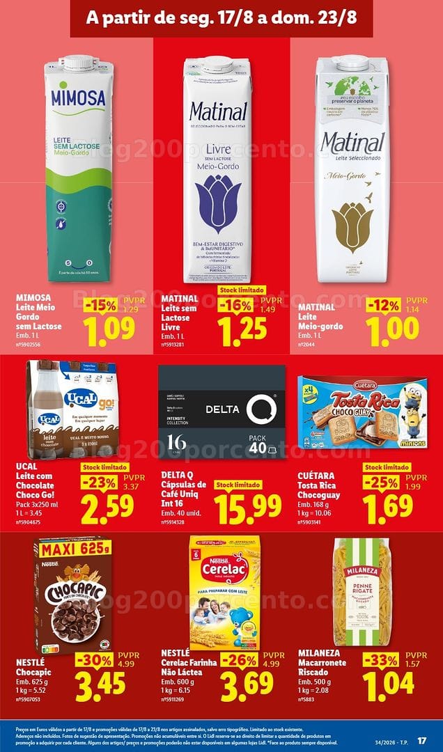 Antevisão Folheto LIDL Supermercado Promoções de 17 a 23 agosto - Edição Digital