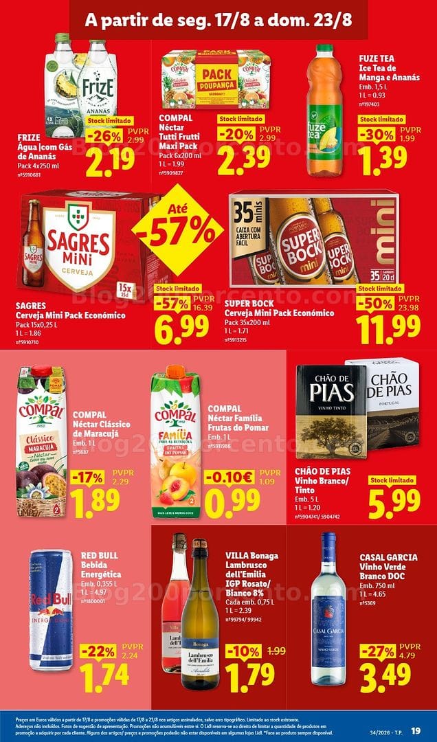 Antevisão Folheto LIDL Supermercado Promoções de 17 a 23 agosto - Edição Digital