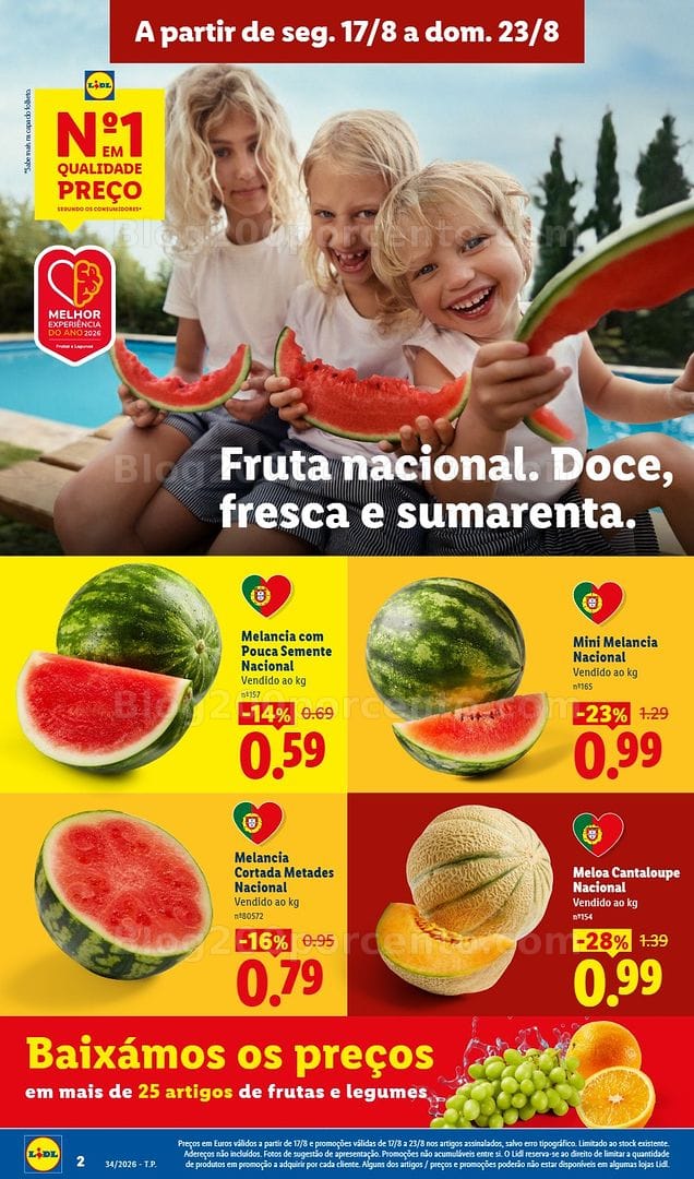 Antevisão Folheto LIDL Frescos Promoções de 17 a 23 agosto