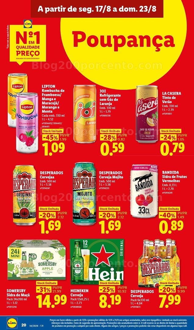 Antevisão Folheto LIDL Supermercado Promoções de 17 a 23 agosto - Edição Digital